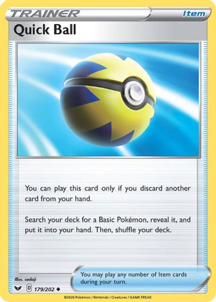 Quick Ball 179/202 - SWSH01 Sword & Shield Base Set
