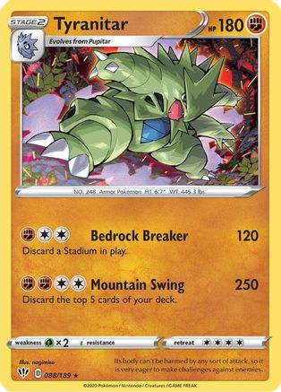 Tyranitar 088/189 - SWSH03 Darkness Ablaze Holofoil