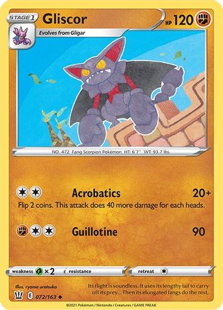 Gliscor 072/163 - SWSH05 Battle Styles Reverse Holofoil