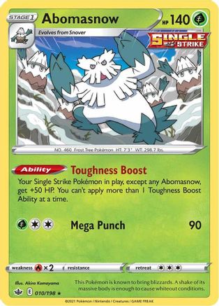 Abomasnow 010/198 - SWSH06 Chilling Reign