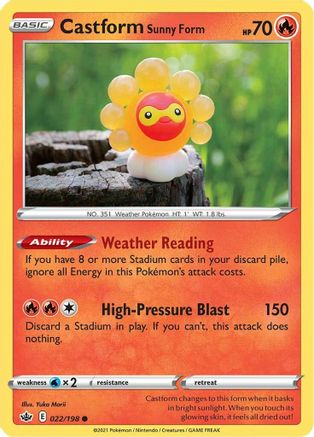 Castform Sunny Form 022/198 - SWSH06 Chilling Reign