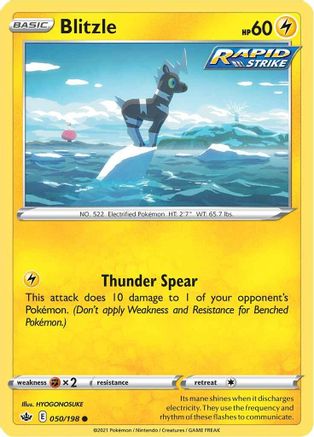 Blitzle 050/198 - SWSH06 Chilling Reign Reverse Holofoil