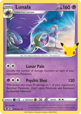 Lunala 015/025 - Celebrations Holofoil