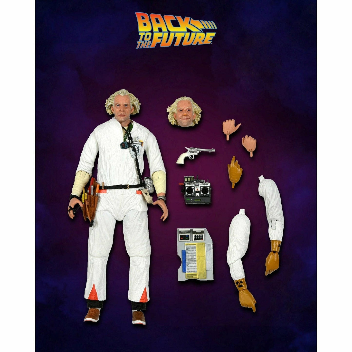 NECA Zurück in die Zukunft Actionfigur im 7-Zoll-Maßstab – Ultimate Doc Brown (1985 „Hazmat Suit“)