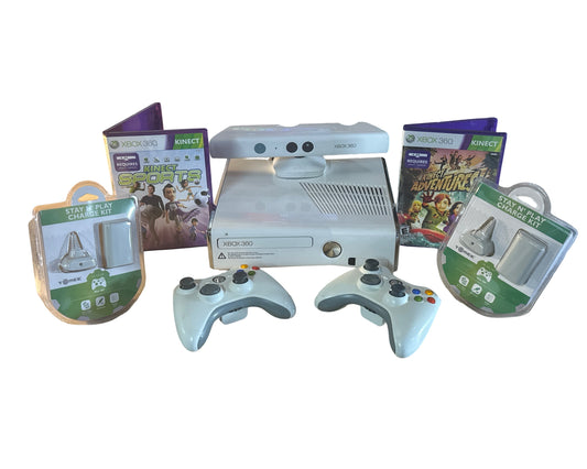Xbox 360 Slim Console 4GB White Kinect Bundle - Xbox 360