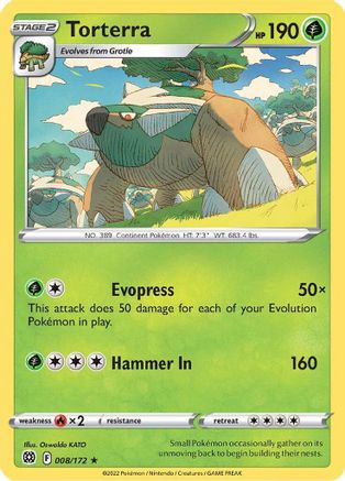 Torterra 008/172 - SWSH09 Brilliant Stars Holofoil