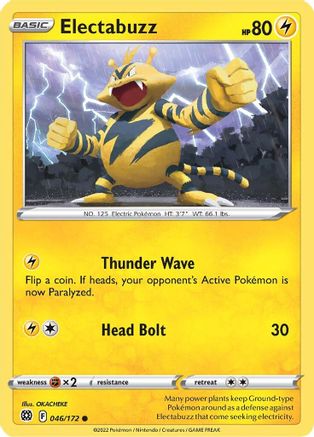 Electabuzz 046/172 - SWSH09 Brilliant Stars Reverse Holofoil