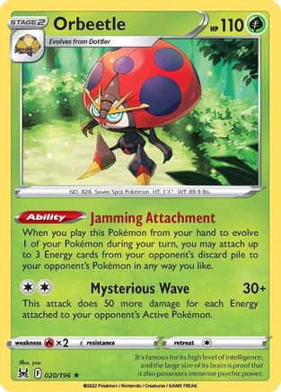 Orbeetle 020/196 - SWSH11 Lost Origin Holofoil