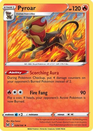 Pyroar 029/196 - SWSH11 Lost Origin Holofoil