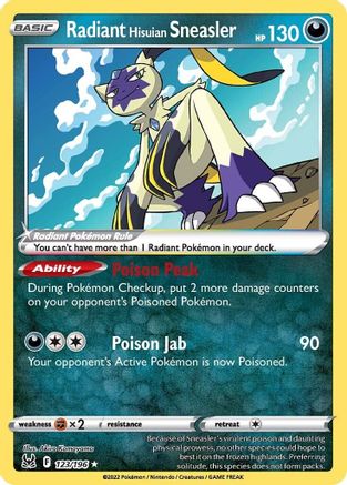 Radiant Hisuian Sneasler 123/196 - SWSH11 Lost Origin Holofoil