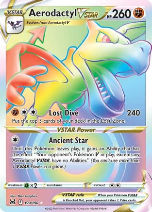 Aerodactyl VSTAR (Secret) 199/196 - SWSH11 Lost Origin Holofoil