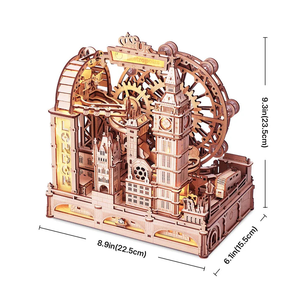 ROKR Marble Travel • London Marble Run Wooden 3D Puzzle