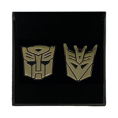 Transformers Autobot X Decepticon 24K Gold Plated Pins Box Set (Exclusive)