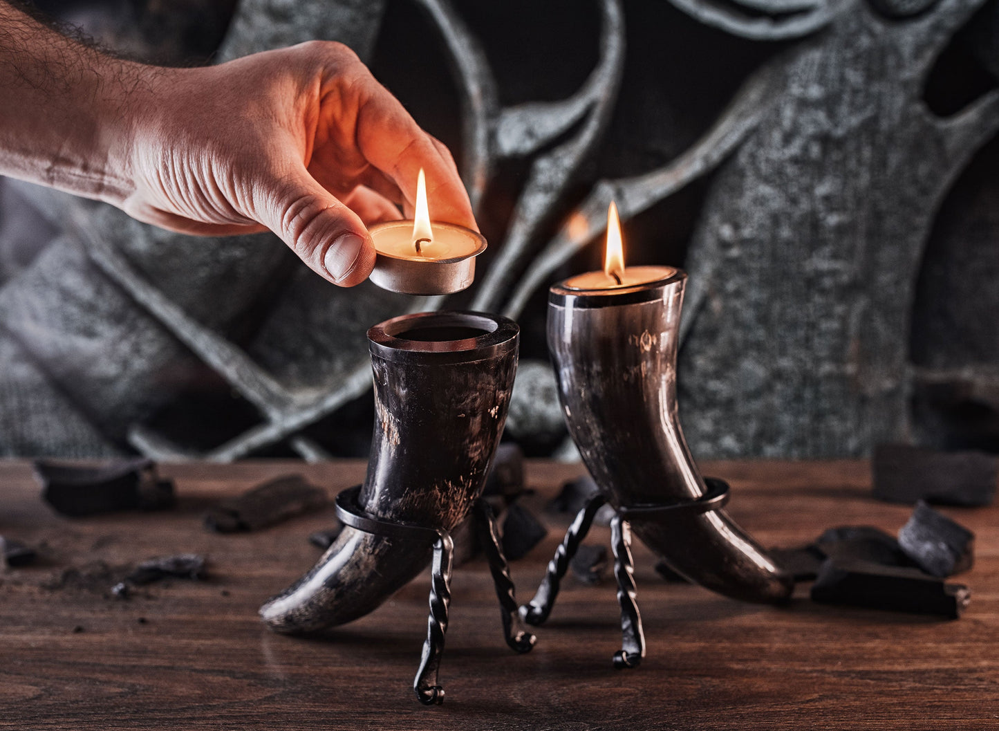 Tealight Candle Horn Set