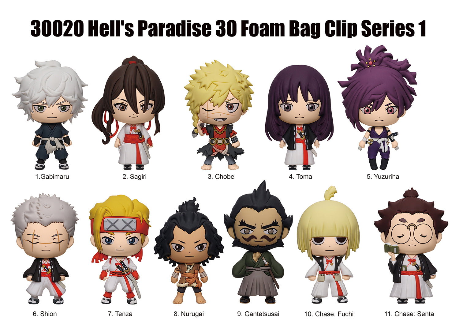 Hell's Paradise 3D Foam Bag Clip | Monogram Anime Keychain Blind