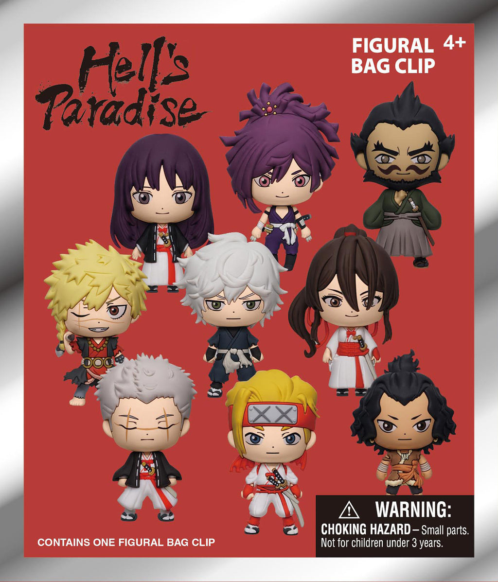 アニメグッズ Hell's Paradise 3D Foam Bag Clip | Monogram Anime Keychain Blind