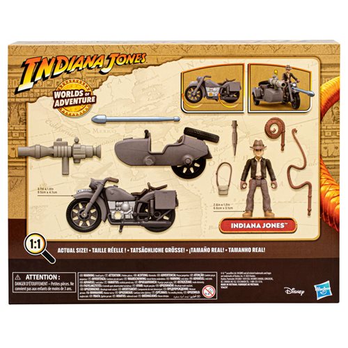 Indiana Jones Worlds of Adventure Indiana Jones mit Motorrad- und Beiwagen-Actionfiguren-Set 