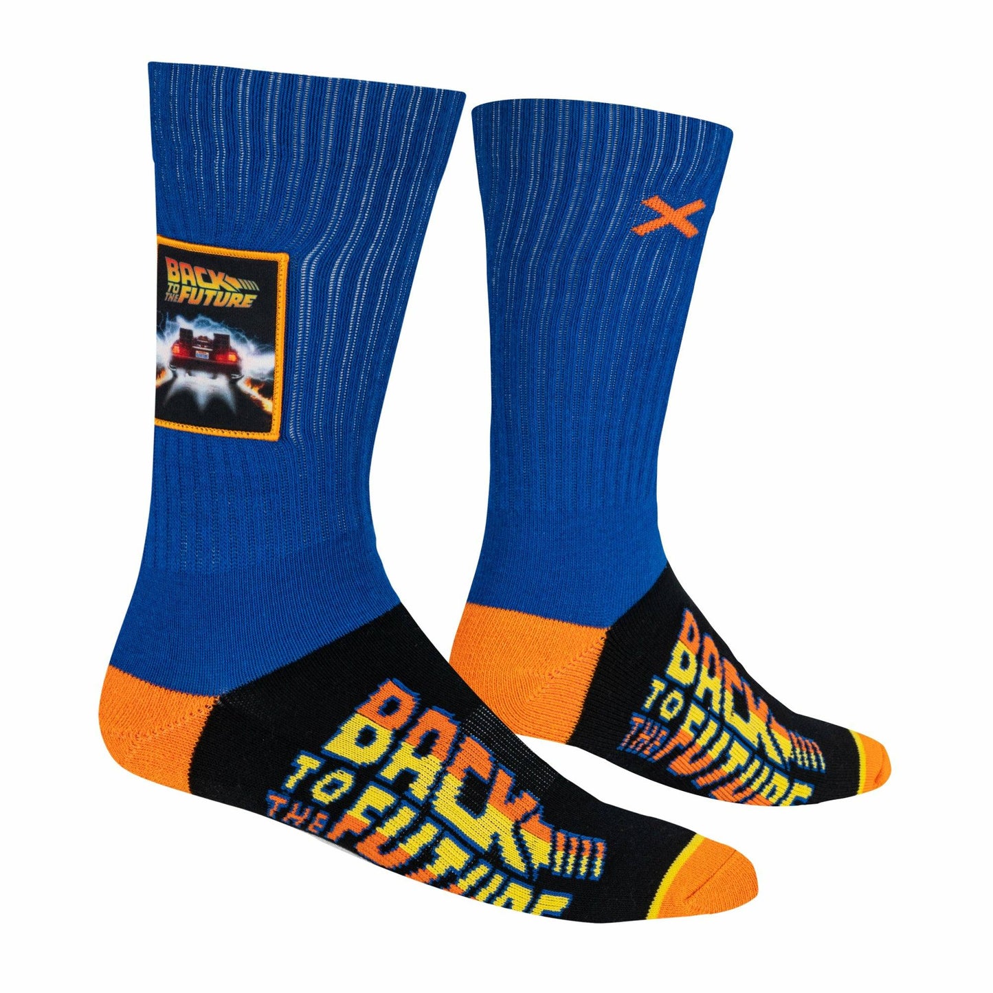 Back to the Future "Patch" Men's Crew Sideways Socks (Size 8-12)