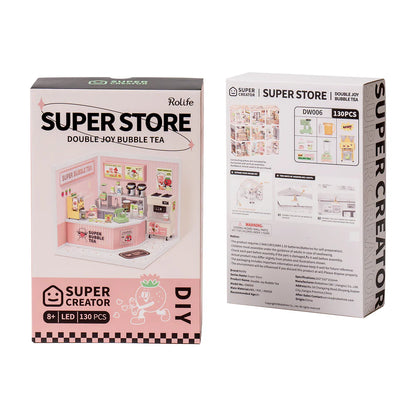 Rolife Super Creator Double Joy Bubble Tea DIY Miniature House Kit