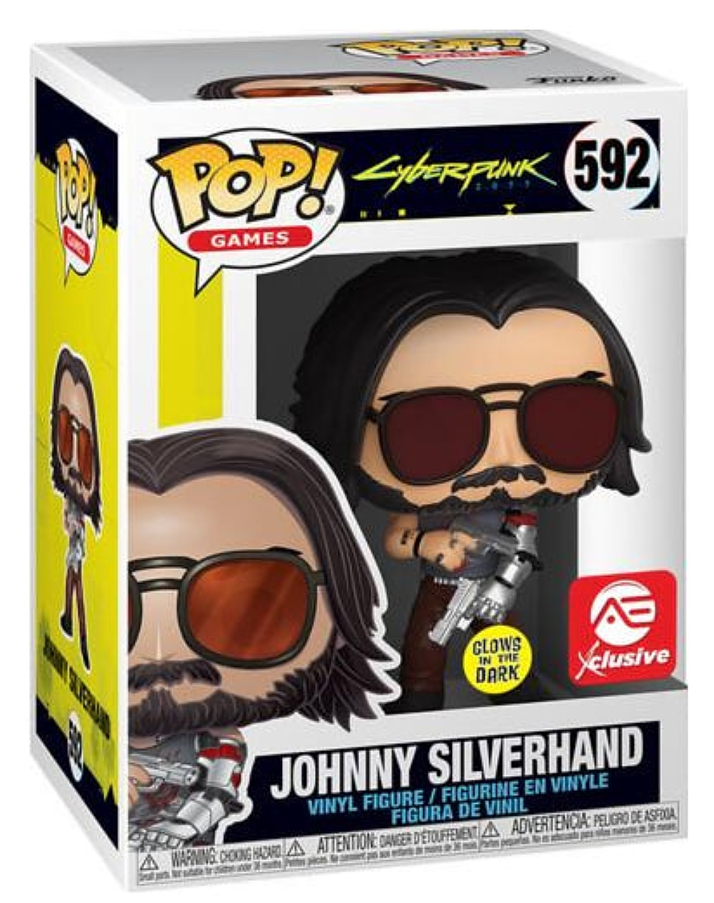 POP! Games: 592 Cyberpunk 2077, Johnny Silverhand (Gun) (GITD) Exclusive