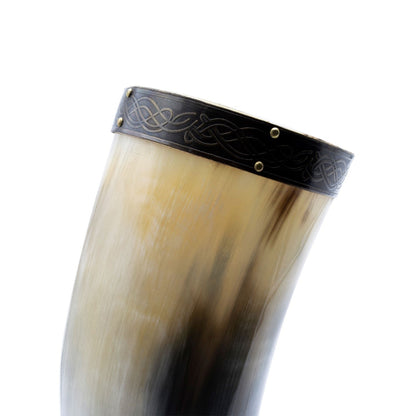 Curved Drinking Horn Bundle with Stand & Holster