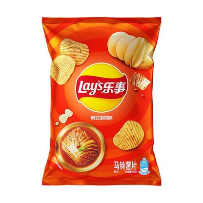 Lay's Korean Kimchi Potato Chips 2.46oz - Authentic Asian Spicy Snack