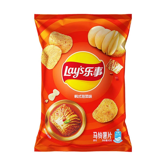 Lay's Korean Kimchi Potato Chips 2.46oz - Authentic Asian Spicy Snack