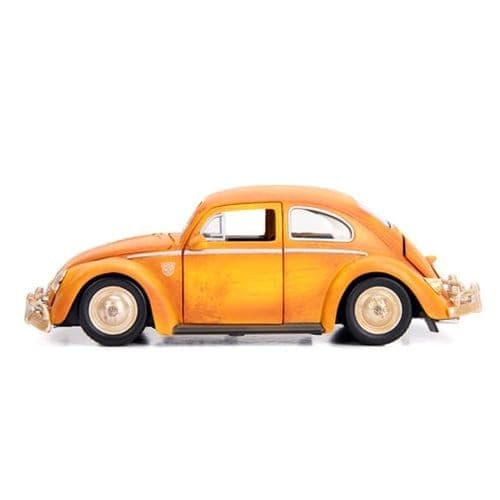Transformers Bumblebee Movie Volkswagen Beetle, Druckguss-Metallfahrzeug im Maßstab 1:24 mit 3 3/4-Zoll-Charlie-Figur