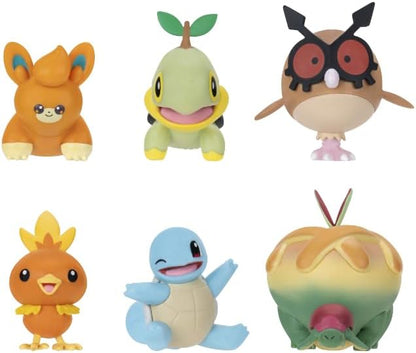 Pokémon Battle Figure Multipack (6PK: 2" Pawmi, Squirtle #2, Torchic, Turtwig, Hoothoot, Appltun)