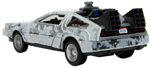 Back to the Future die-cast 1:32 scale "Hollywood Rides" DeLorean Time Machine (Frost Covered)