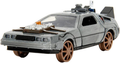 Back to the Future Part III die-cast 1:32 scale "Hollywood Rides" DeLorean Time Machine (railroad)