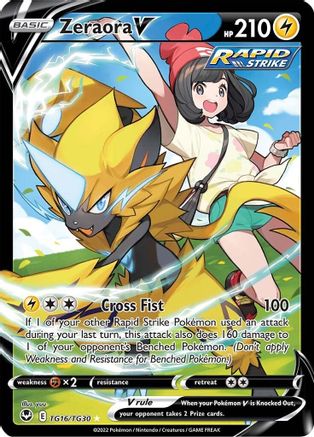 Zeraora V TG16/TG30 - SWSH12 Silver Tempest Trainer Gallery Holofoil