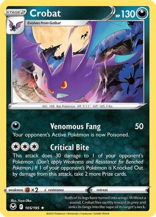 Crobat 105/195 - SWSH12 Silver Tempest Holofoil