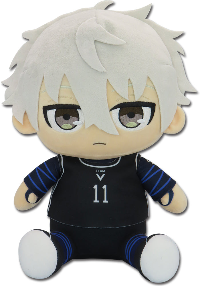 Blue Lock Nagi Seishiro Team V Uniform Sitting Pose Plush 12 inch - GE Animation officially licensed anime collectible
