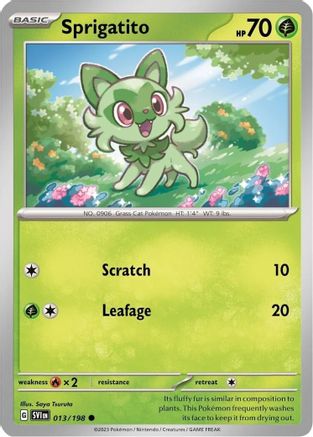 Sprigatito (Mirage Holo) 013/198 - Miscellaneous Cards & Products Holofoil