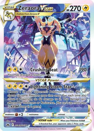 Zeraora VSTAR GG43/GG70 - Crown Zenith Galarian Gallery Holofoil