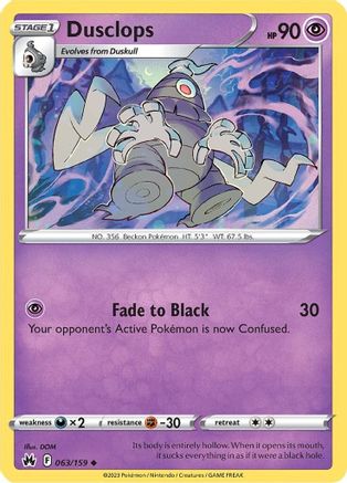 Dusclops 063/159 - Crown Zenith Reverse Holofoil