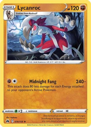 Lycanroc 074/159 - Crown Zenith