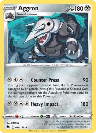Aggron 089/159 - Crown Zenith Holofoil