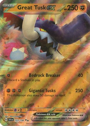 Great Tusk ex 123/198 - SV01 Scarlet & Violet Base Set Holofoil
