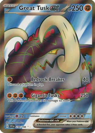 Great Tusk ex 230/198 - SV01 Scarlet & Violet Base Set Holofoil
