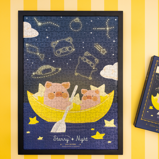 ToyZero+ Lulu das Schwein Sternennacht: Glow In The Dark Puzzle (500 Teile) 