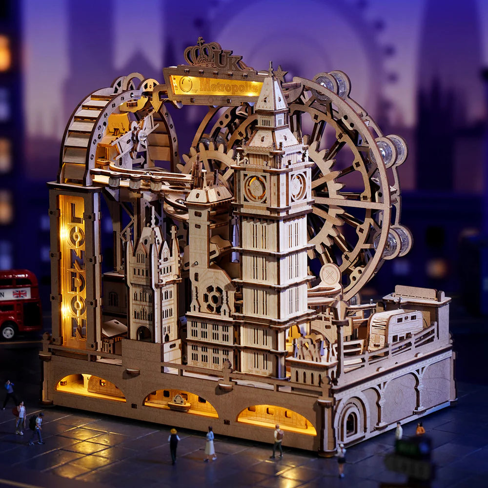 ROKR Marble Travel • London Marble Run Wooden 3D Puzzle