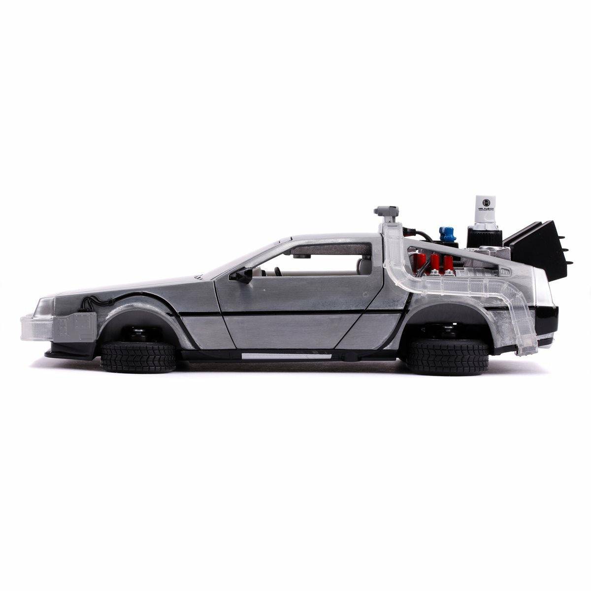 Back to the Future Part II die-cast 1:24 scale "Hollywood Rides" light-up DeLorean Time Machine