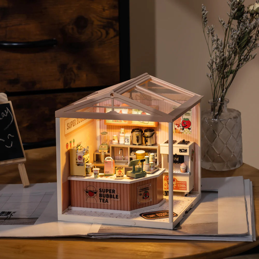 Rolife Super Creator Double Joy Bubble Tea DIY Miniature House Kit