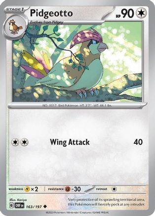 Pidgeotto 163/197 - SV03 Obsidian Flames