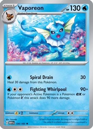 Vaporeon 134/165 - SV Scarlet & Violet 151 Holofoil