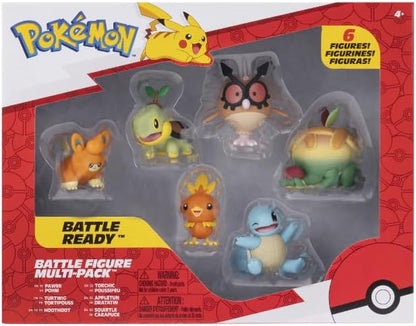 Pokémon Battle Figure Multipack (6PK: 2" Pawmi, Squirtle #2, Torchic, Turtwig, Hoothoot, Appltun)