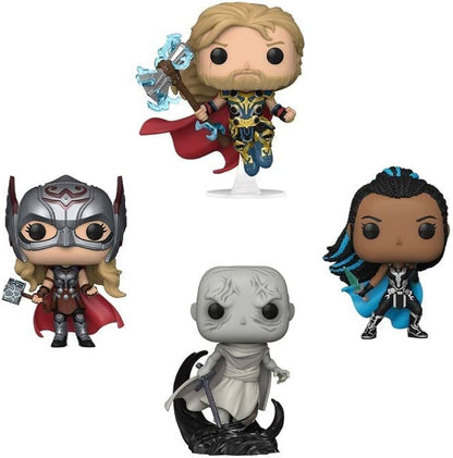 POP! Marvel: Thor Love and Thunder, Thor / Mighty Thor / Valkyrie / Gorr (4-PCK) Exclusive