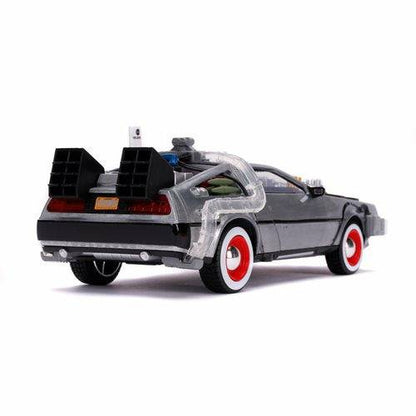 Back to the Future Part III die-cast 1:24 scale "Hollywood Rides" light-up DeLorean Time Machine